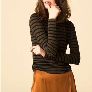VINCE Heather Stripe Crew Top